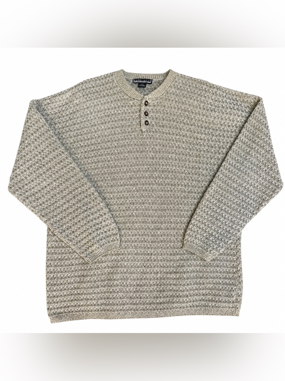 Vintage Napoliello Collection Sweater Mens XXL Beige Cotton Blend Made in USA